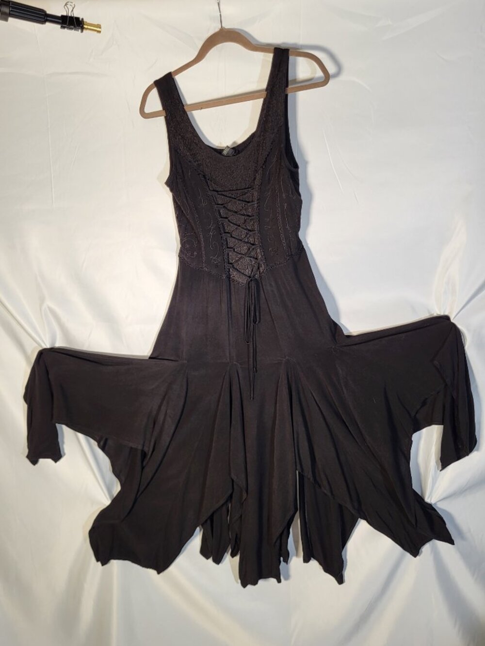 Whimsigoth style handkerchief hem midaxi-dress - fits like a Large - Picture 3 of 7
